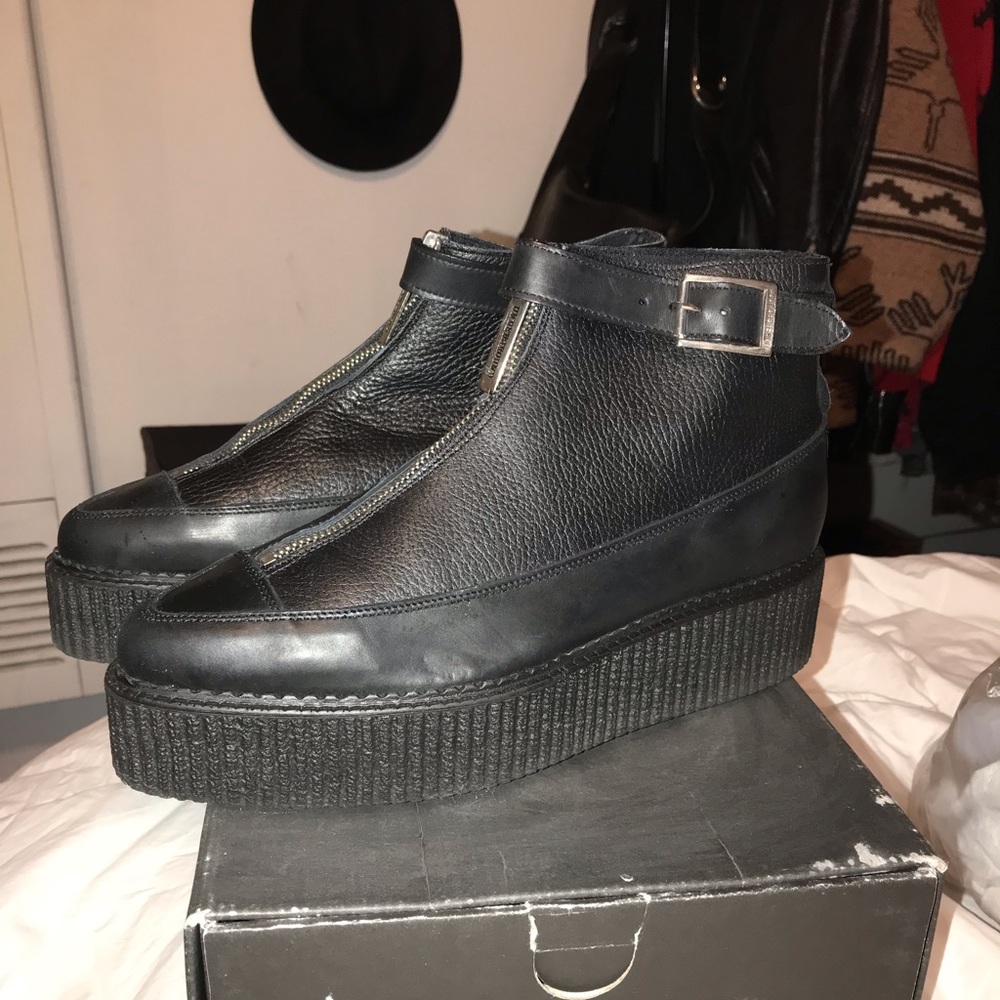 Underground Black Leather Creeper Mens size 8 UK7